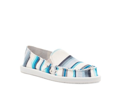 Chaussures Sanuk Donna Blanket Slip-on Femme - Bleu BWKEQR364